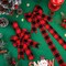 6 Pieces Christmas Door Cabinet Bows Large Christmas Red Buffalo Plaid Ribbons Cabinet Door Bows for Christmas Festive Party Supplies,10 x 87 Inches